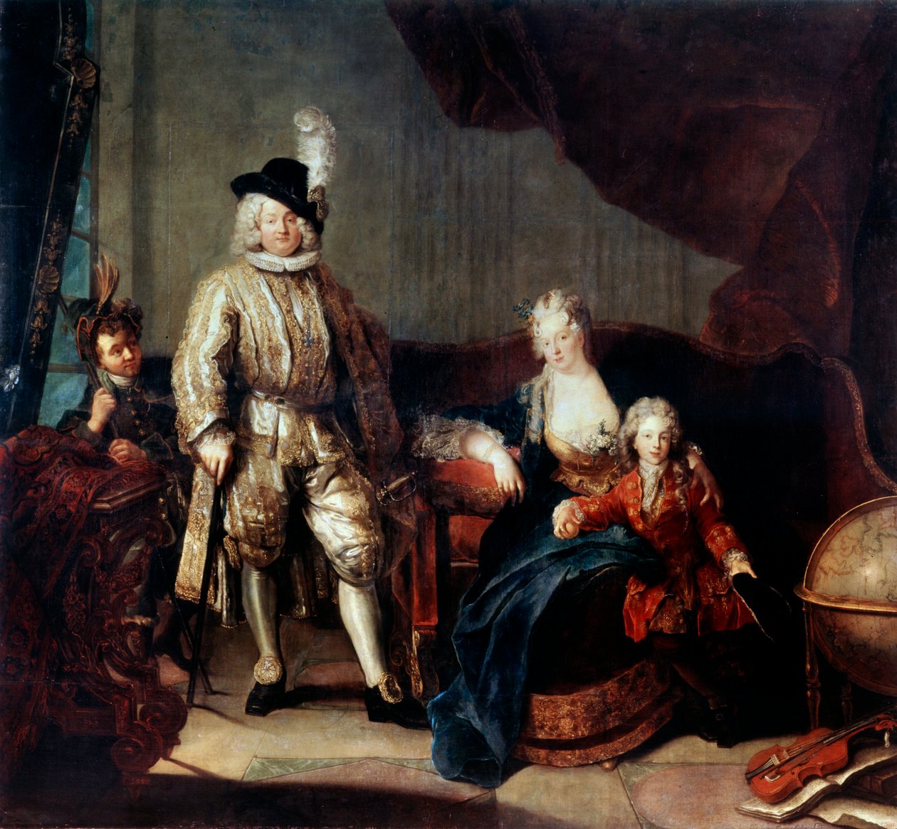 Portræt af baron von Erlach med hans familie, c1710 af Antoine Pesne