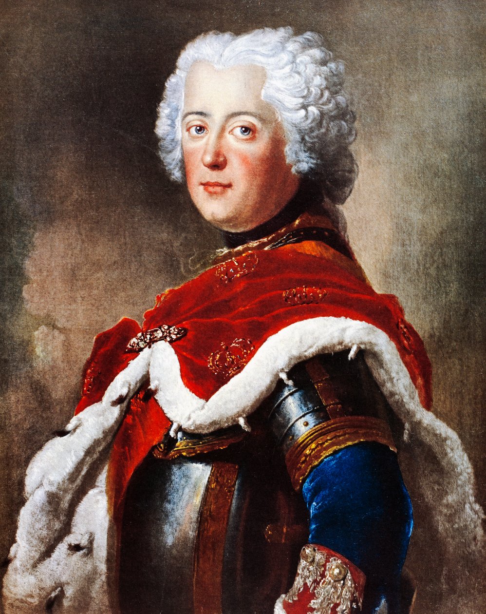 Portræt af Frederik II af Hohenzollern, kendt som Frederik den Store (Berlin af Antoine Pesne