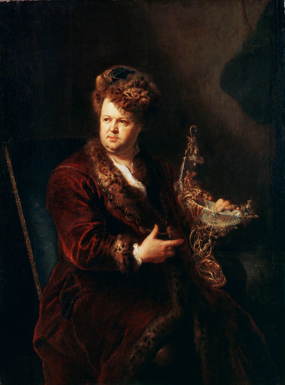 Portræt af juveleren Johann Melchior Dinglinger, c1721 af Antoine Pesne