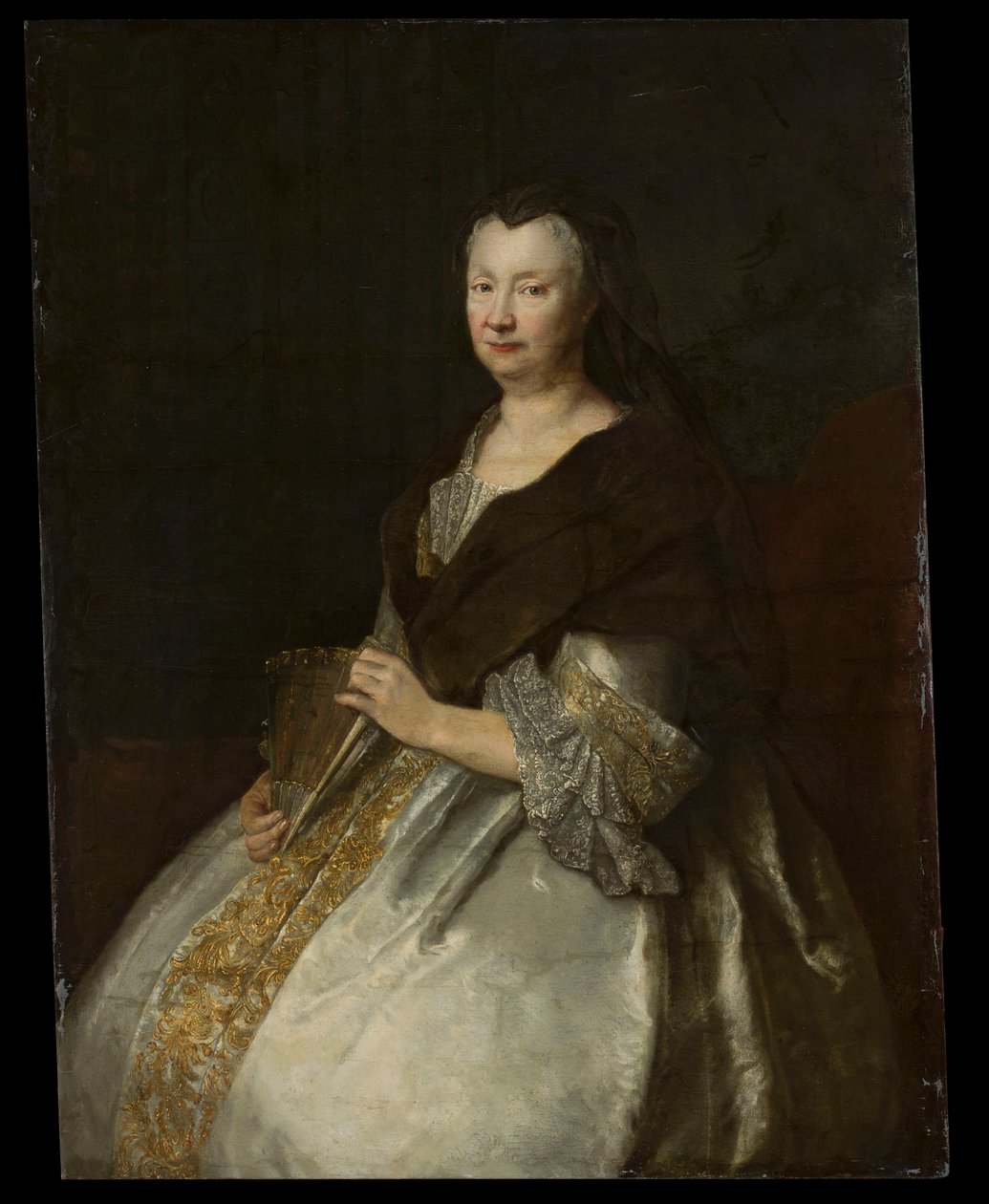 Portræt af Zofia Jadwiga von Tettau (Sophia Hedwig von Tettau 1662-1733) af Antoine Pesne