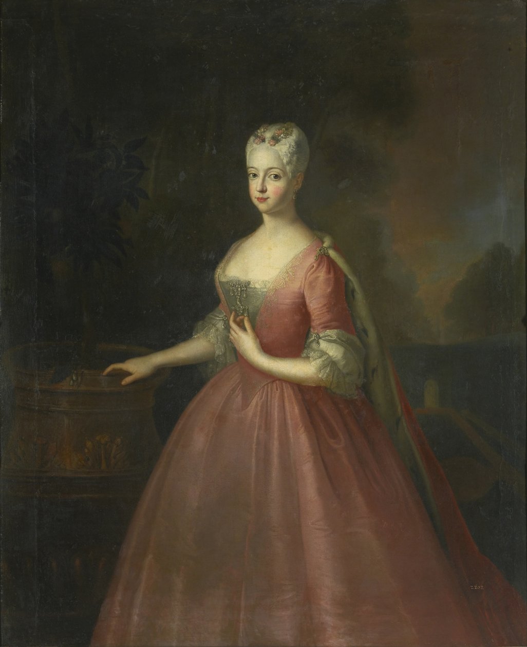 Portræt af prinsesse Friederike Luise af Preussen 1714-1784, markgrevin af Brandenburg-Ansbach af Antoine Pesne School