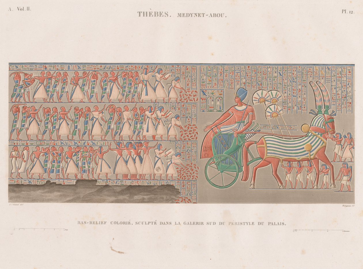 Beskrivelse af Egypten: Theben. Medynet-Abou, bind. II, Pl. 12 af Antoine Phelippeaux