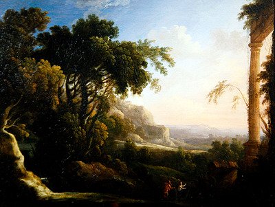 Pan og Syrinx (olie på lærred) af Antoine Pierre the Younger Patel