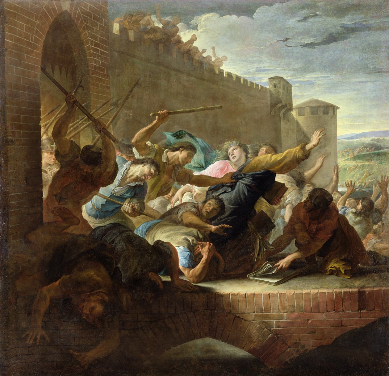 Udvisning af huguenotterne i Toulouse efter erobringen af byen af prinsen af Condes tilhængere i 1562 af Antoine Rivalz