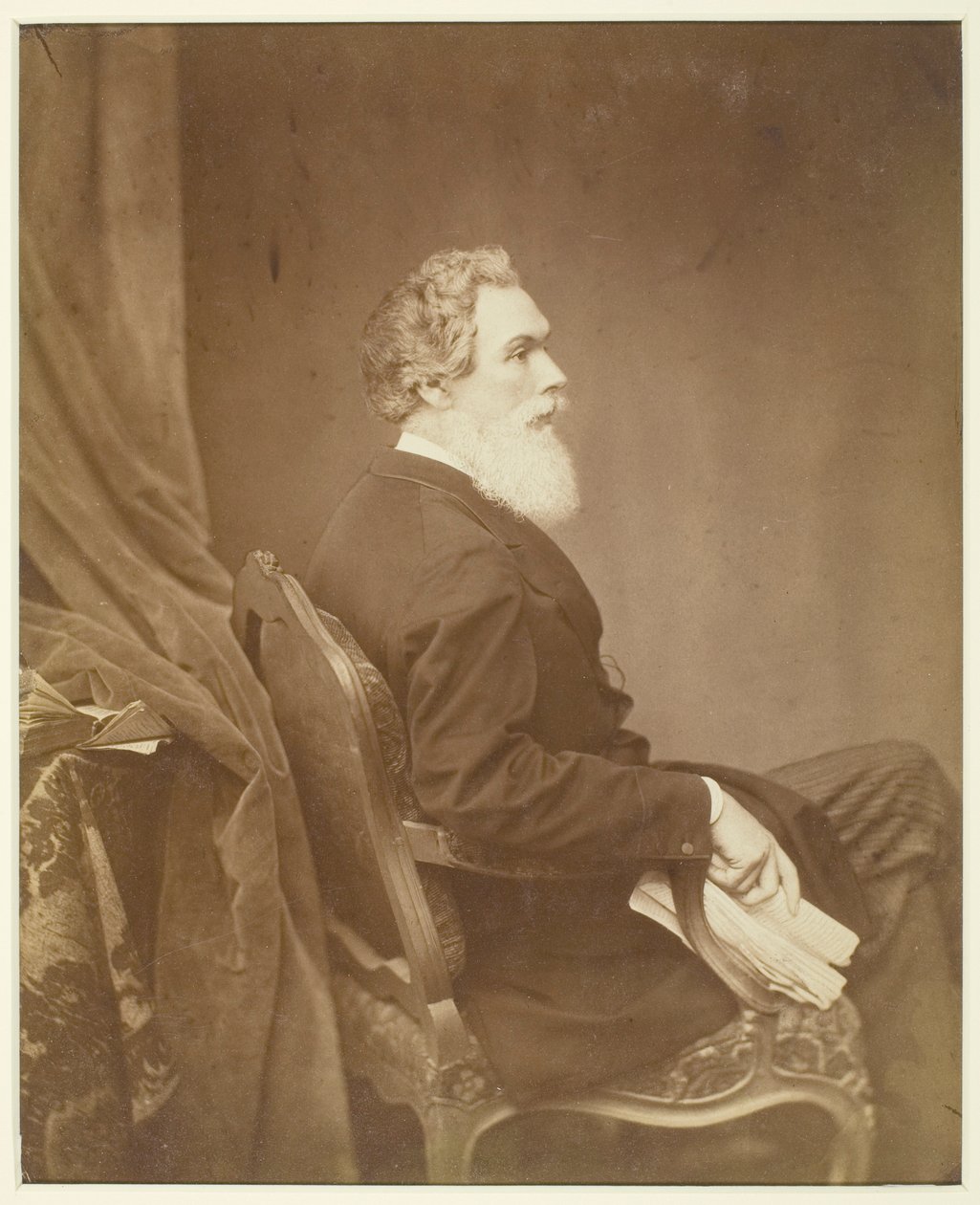 Uden titel (mand i stol, profil) af Antoine Samuel Adam Salomon