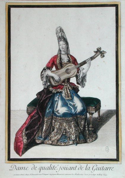 Lady, der spiller guitar af Antoine Trouvain