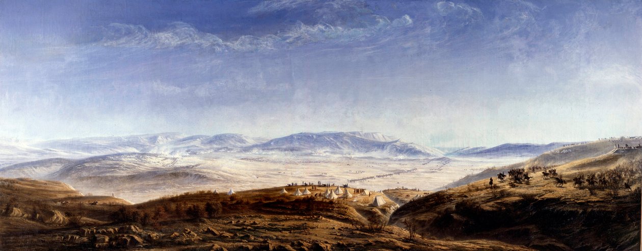 Krimkrigen (1853-1856): "" Slaget ved Balaklava i Krim den 25/10/1854"" Maleri af Antoine Valentin Jumel de Noireterre (1824-1902) 1854 Paris, Hærens museum af Antoine Valentin Jumel de Noireterre