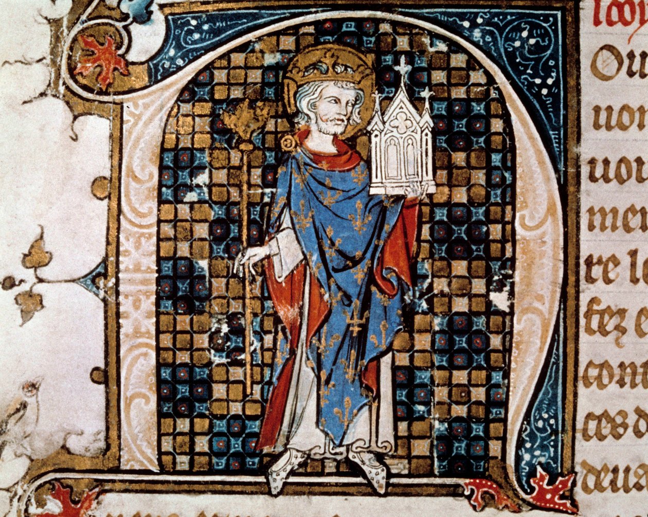 Portræt ved foden af Saint Louis (eller Louis IX af Antoine Verard