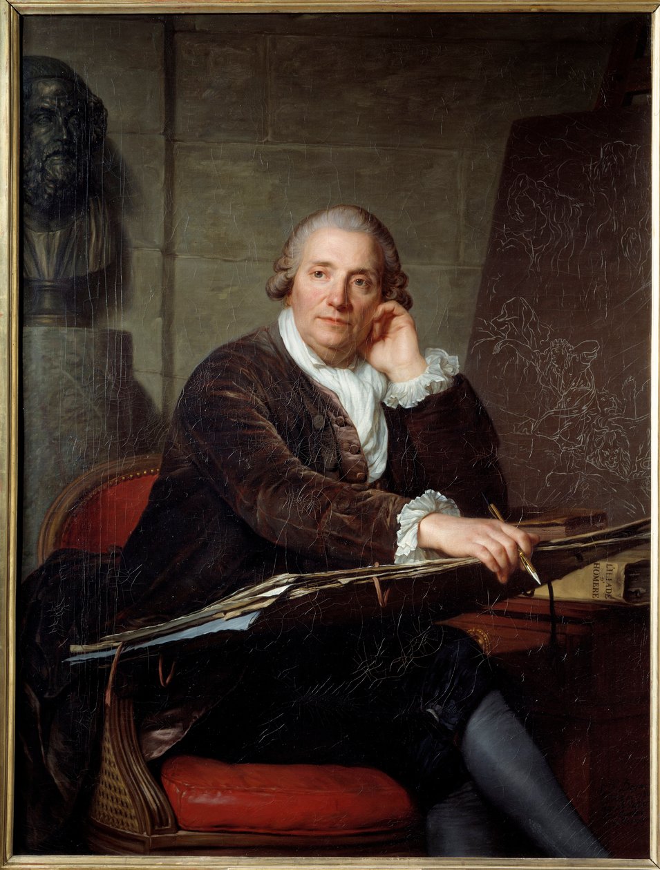 Portræt af maleren Gabriel Francois Doyen (1726-1806) Maleri af Antoine Vestier (1740-1824) 1786 søn. 1,3x0,96 m af Antoine Vestier