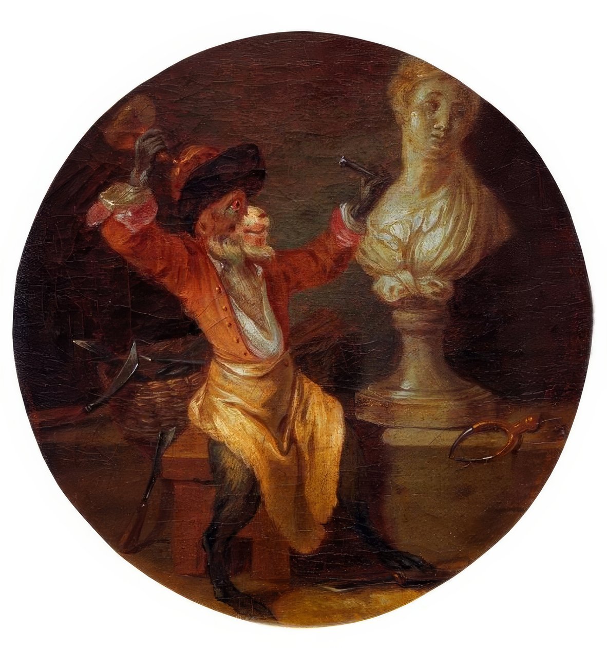 Aben som billedhugger af Jean Antoine Watteau