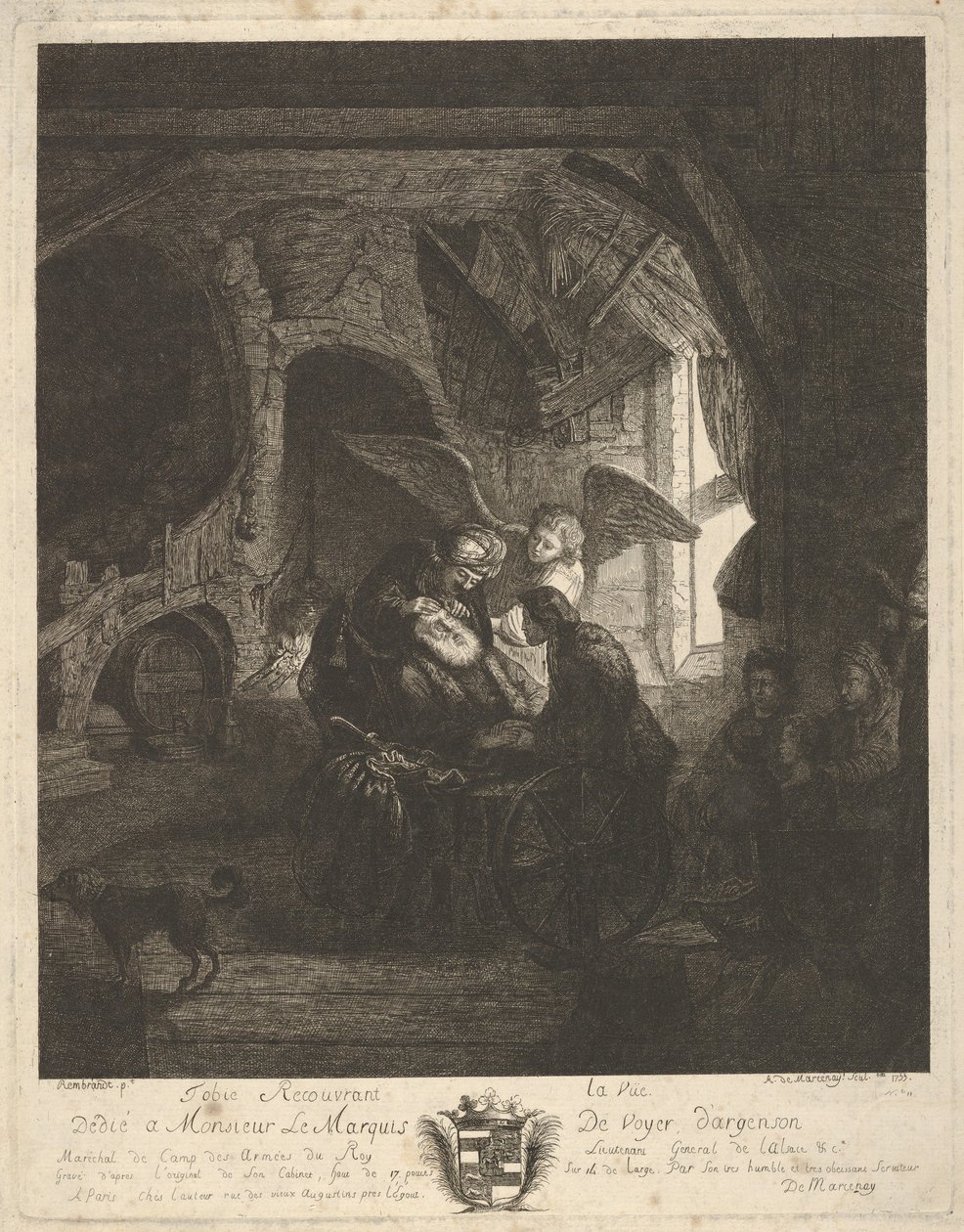 Tobias vender tilbage til sin far, 1755. af Antoine de Marcenay Ghuy