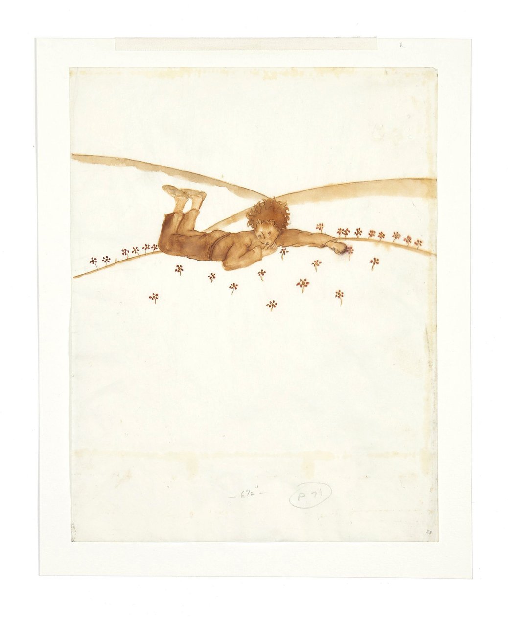 Illustration til novellen Den lille prins Le Petit Prince, 1942. af Antoine de Saint Exupéry