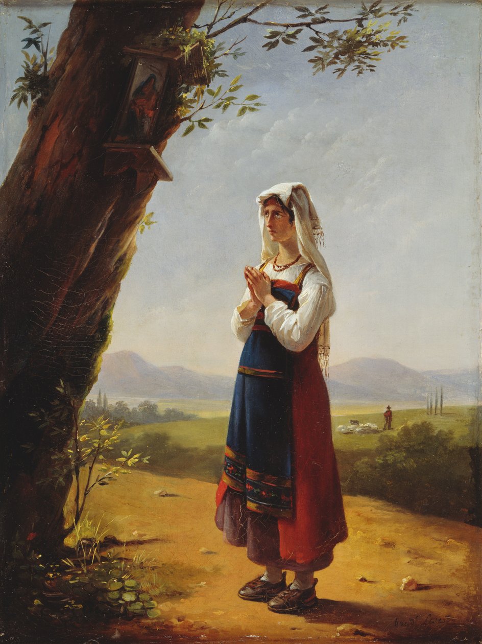 Bonde i det romerske landskab af Antoinette Cecile Hortense Lescot Haudebourt