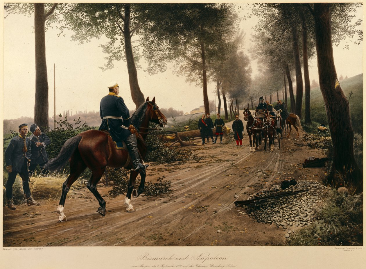 Bismarck og Napoleon mødes ved Chaussee von Donchery den 2. september 1870 af Anton Alexander von Werner