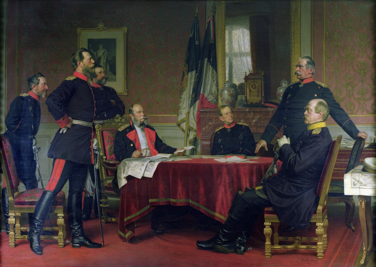Diskussion af en krigsstrategi i Versailles, 1900 af Anton Alexander von Werner