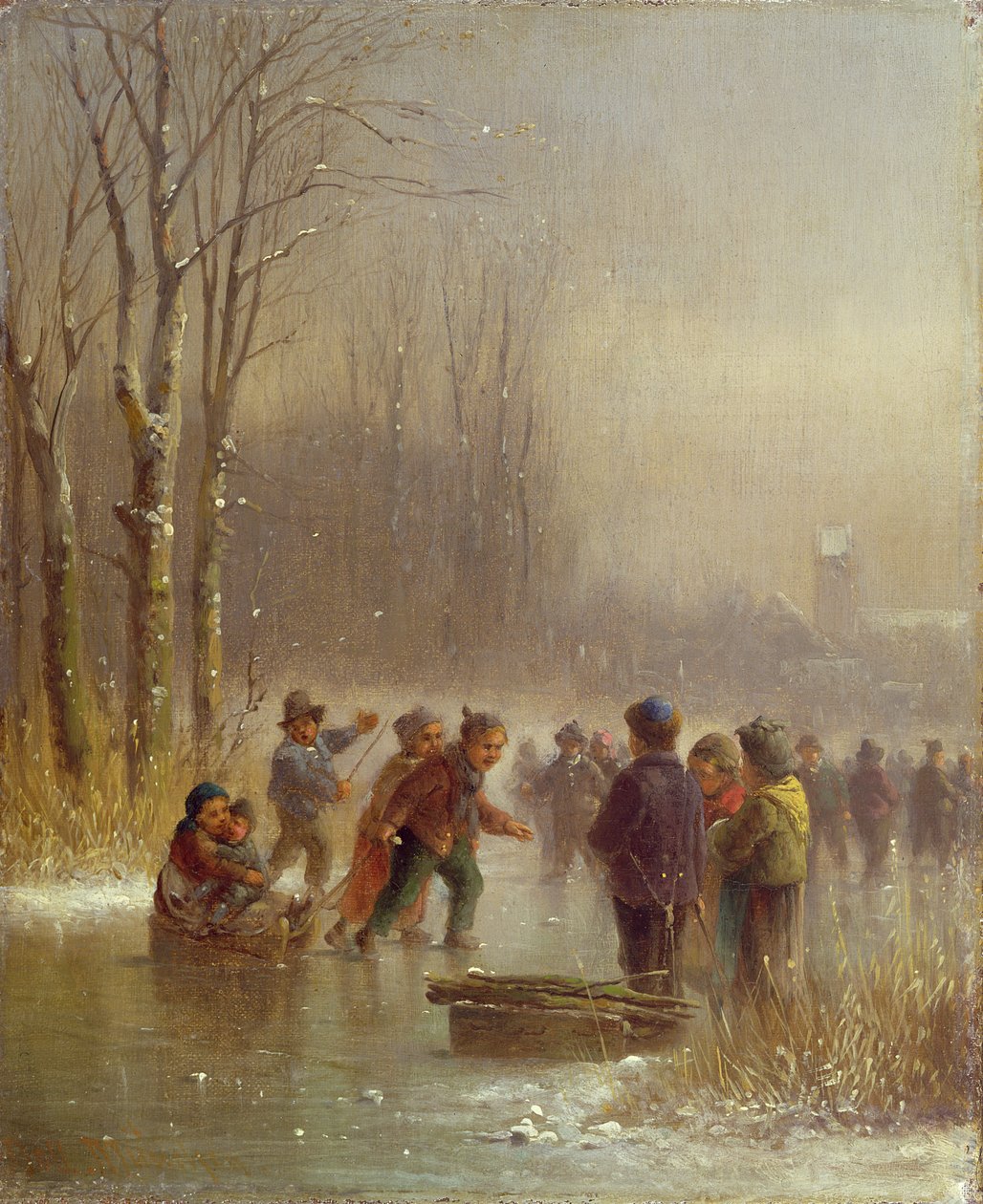 Børneskøjteløb, 1800-tallet af Anton Doll