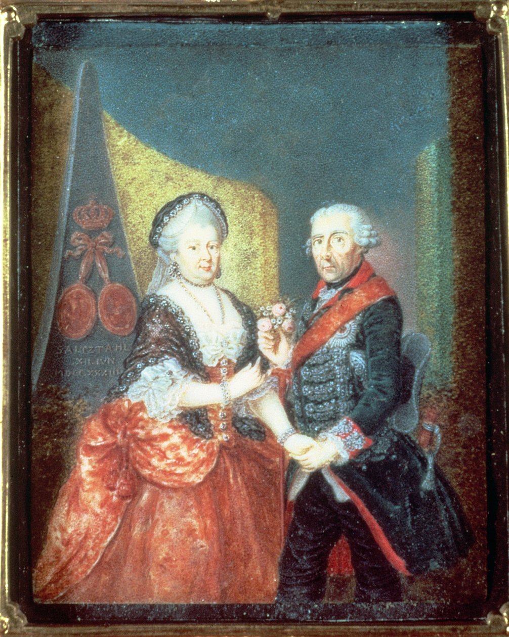 Kong Frederik II og hans kone, Elizabeth Christine, 1758 af Anton Friedrich Konig