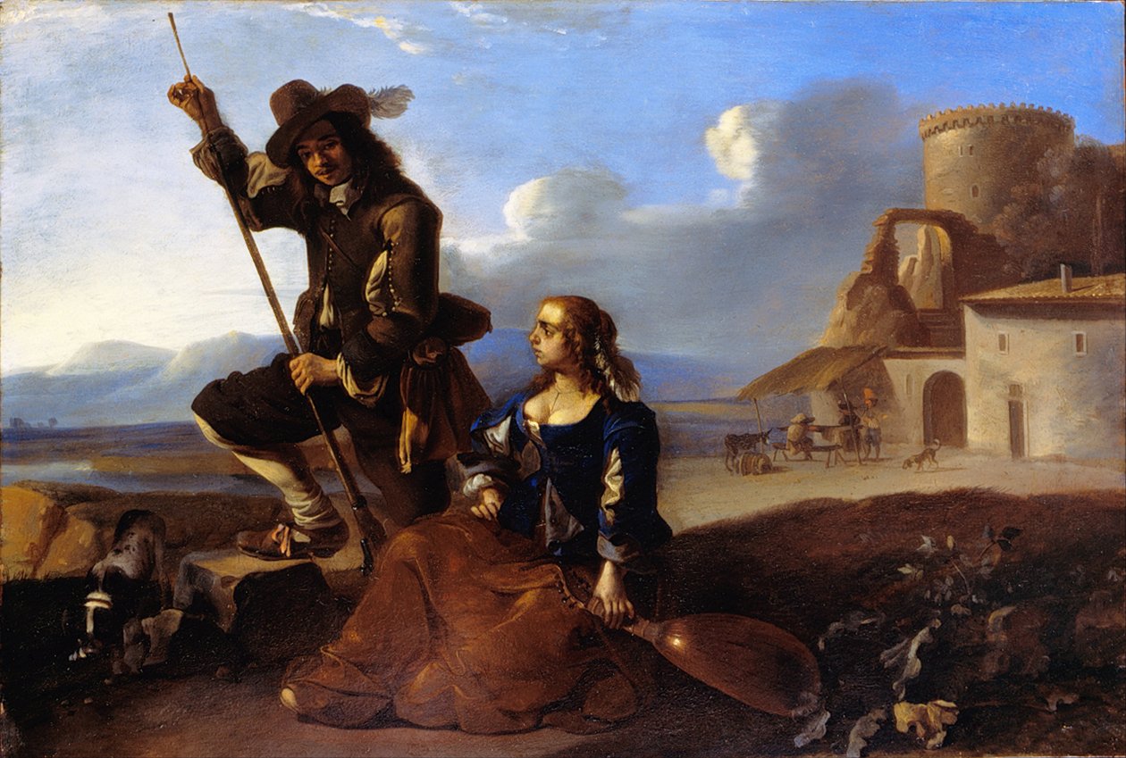 Landskab med figurer af Anton Goubau