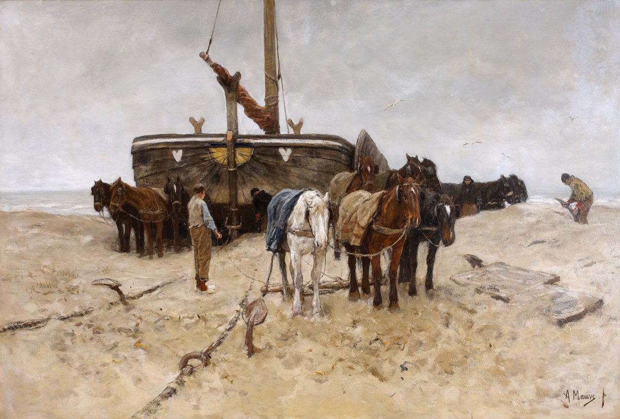 Fiskerbåd på stranden af Anton Mauve