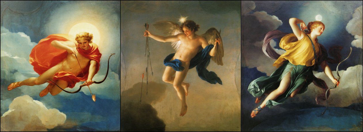 Personificering af de tre dele af dagen i græsk mytologi af Anton Raphael Mengs