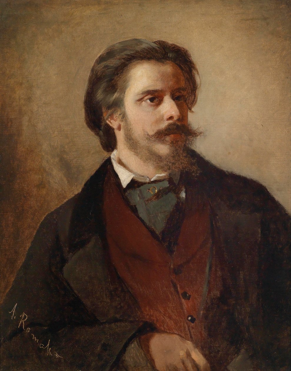 Portræt af maleren Berthold Winder (1833–1888) af Anton Romako