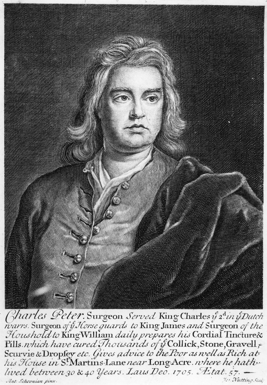 Charles Peter, graveret af Joseph Nutting, 1705 af Anton Schoonjans