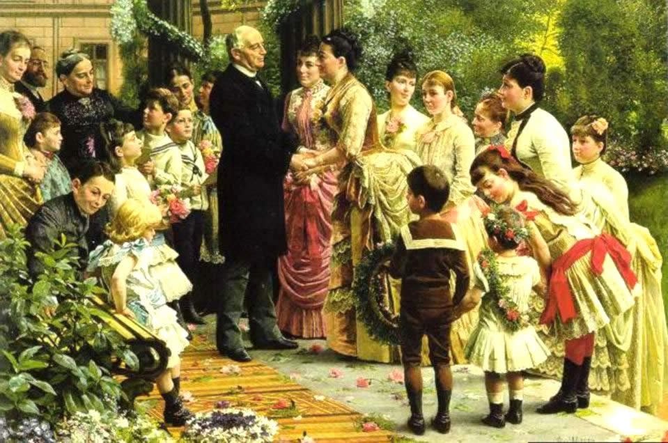 70 -års fødselsdag for handelsråd Valentin Manheimern af Anton Alexander von Werner