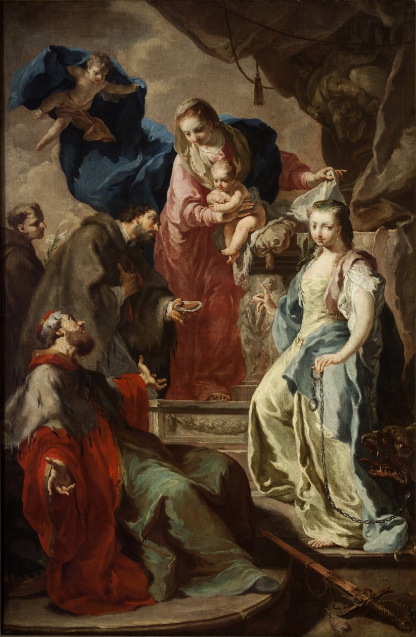 Jomfru Maria med fire hellige - Jomfru Maria med fire hellige - Antonin (Anton) Kern (1710-1747). Olie på lærred, ca 1735. Nationalgalleriet, Prag af Anton Kern
