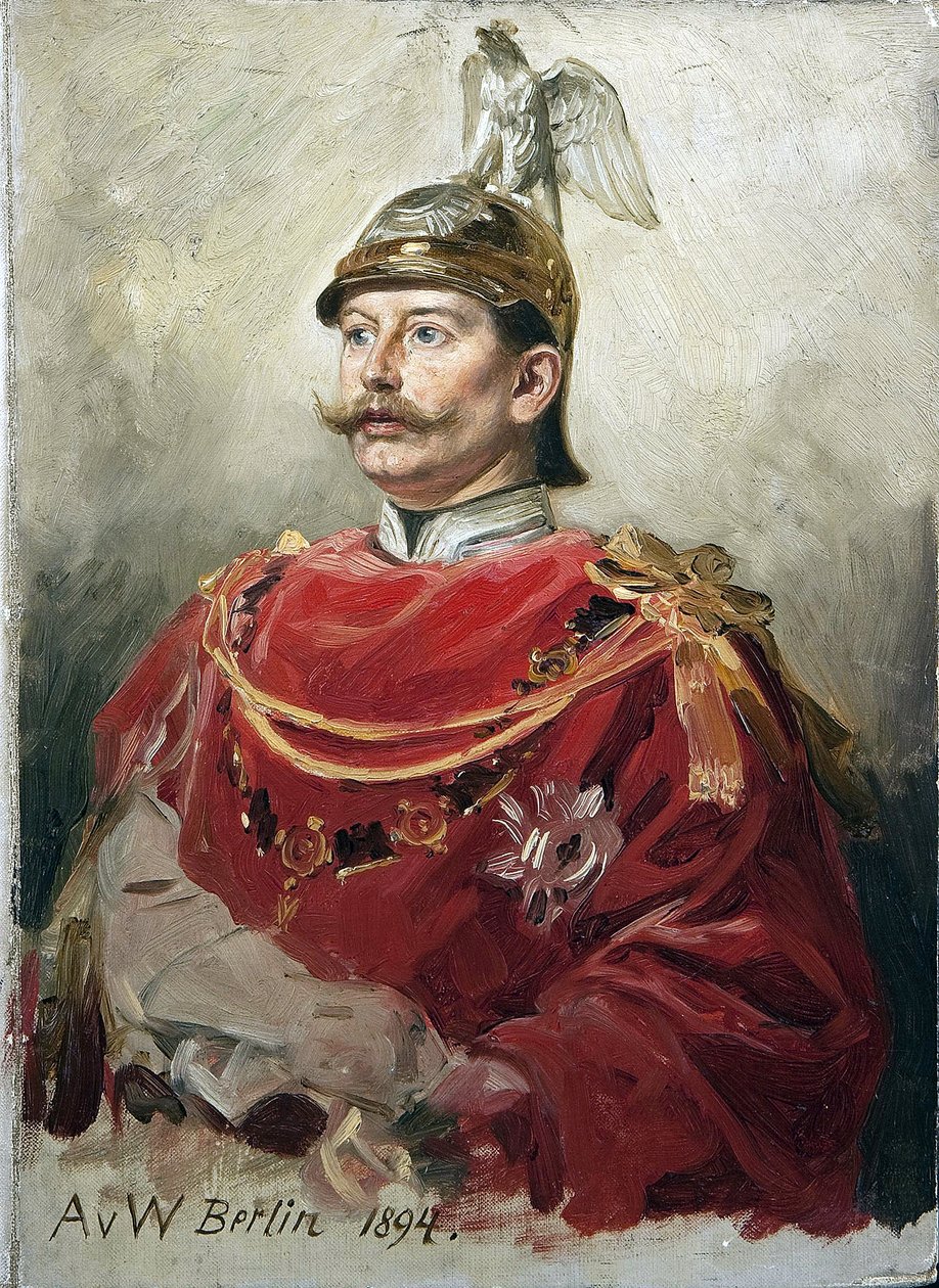 Guillaume II Portræt af den tyske kejser Wilhelm II (1859-1941), konge af Preussen par Werner, Anton von (1843-1915). Olie på pap, størrelse: 32x22,5 af Anton Alexander von Werner
