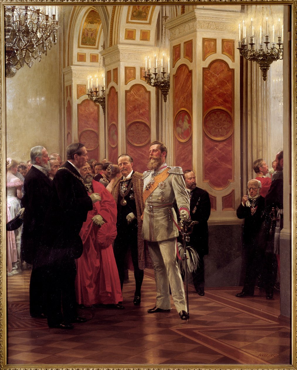 Kronprinzen Vilhelm af Preussen (1882-1951) ved baneballet (olie på lærred) af Anton Alexander von Werner