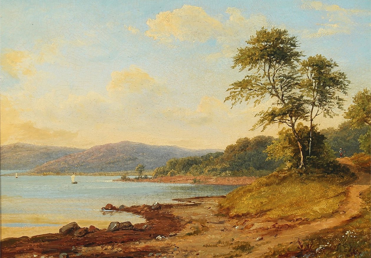 Dansk: Sydlandsk kystparti Southern coast scenery af Anton Eduard Kieldrup