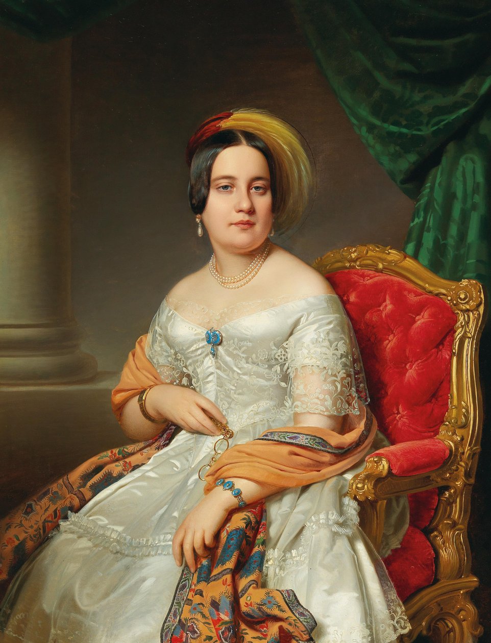 Portræt af Louise von Wertheimstein 1813-1890, født Biedermann, 1845. af Anton Einsle
