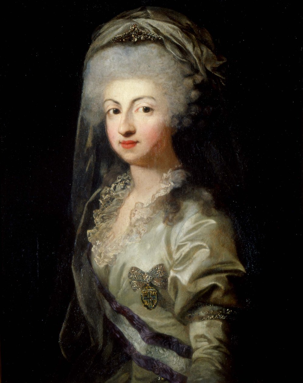 Portræt af prinsesse Maria Carolina af Bourbon med diadem af Anton Graff