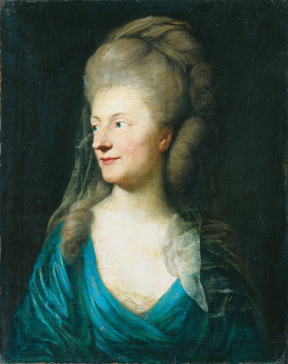 Portræt af Johanna Henriette Louise, grevinde af Bestucheff-Rumin, født von Carlowitz (1717–1787) () af Anton Graff
