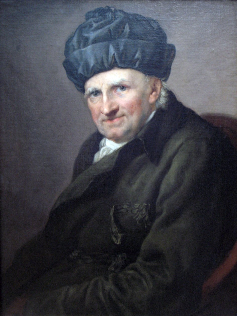 Provst Johann Joachim Spalding i husfrakke af Anton Graff