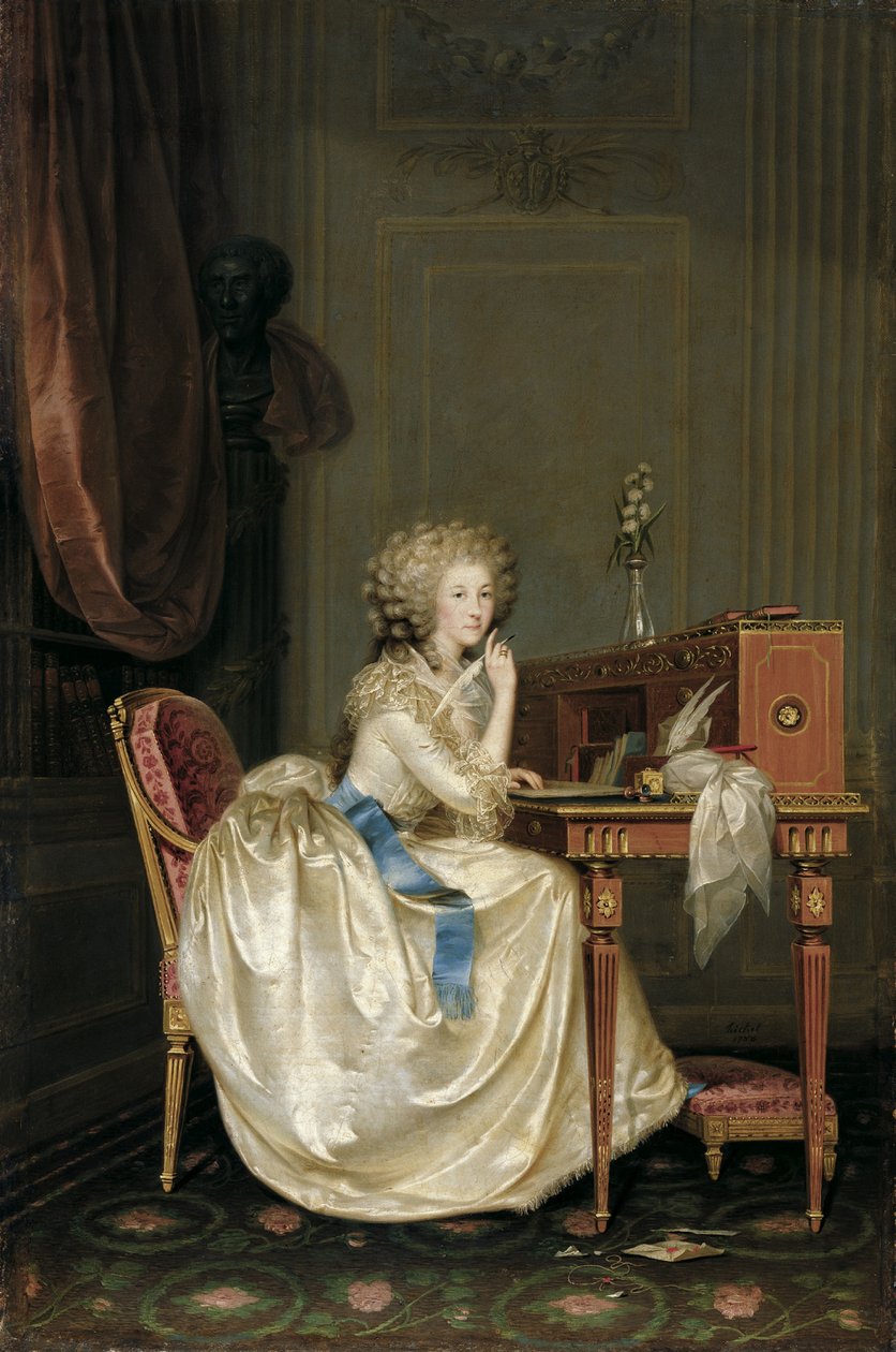 Portræt af Marie Louise af Savoyen 1749-1792, prinsesse af Lamballe af Anton Hickel
