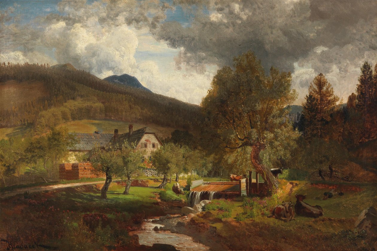 Scene fra Prein nær Reichenau af Anton Hlavacek
