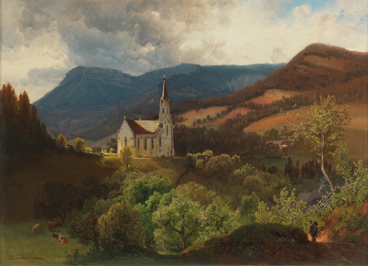 Anton Hlavacek Bergkirche af Anton Hlavacek