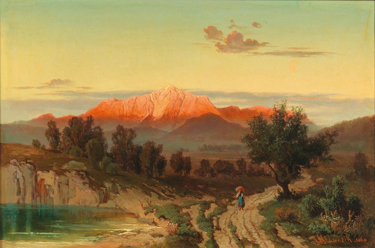 Solnedgang over Hoher Göll af Anton Hlavacek