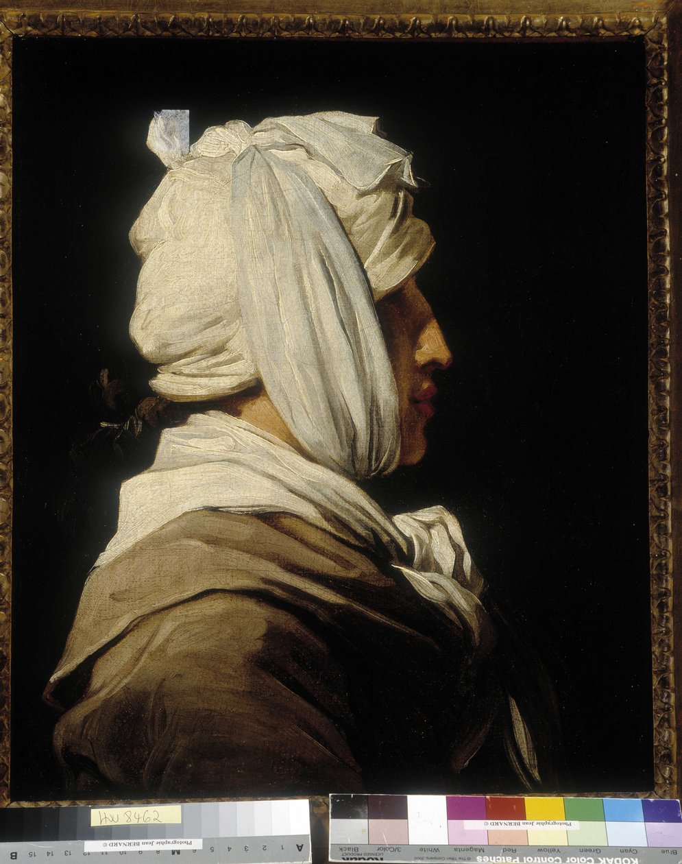 Portræt af maleren Anicet Charles Gabriel Lemonnier (1743-1824), et bandee-hoved af Anton Ignaz (after) Melling