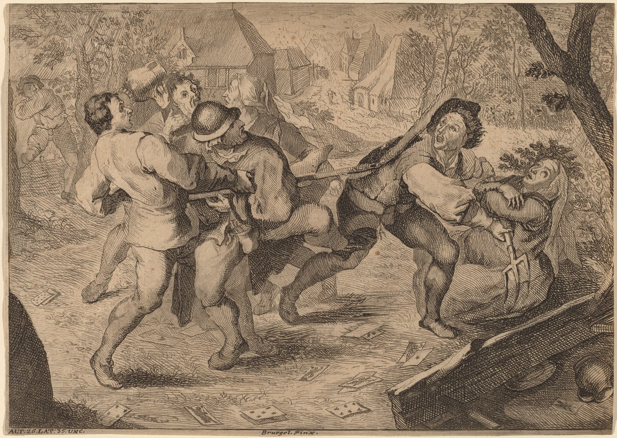 Bønders kamp af Anton Joseph Prenner after Pieter Bruegel the Elder