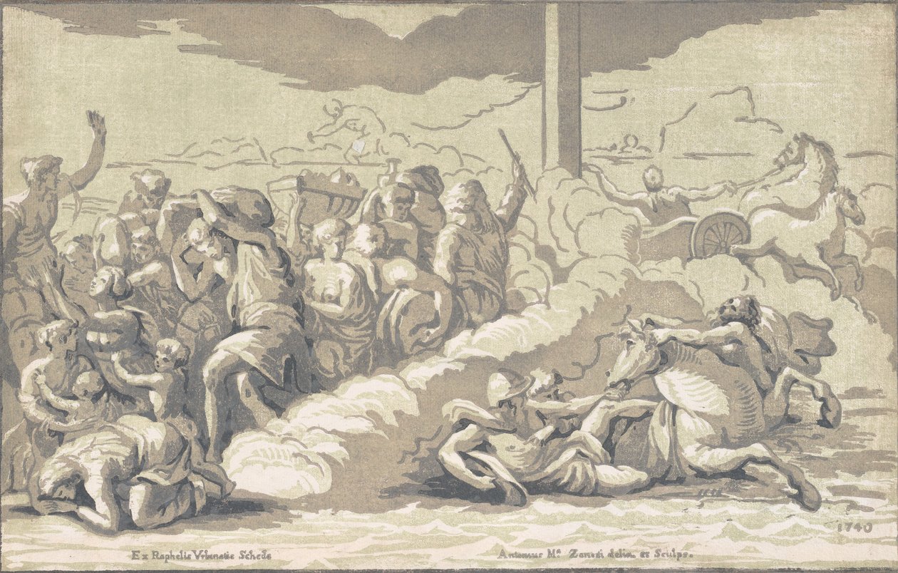 Israelitterne krydser Det Røde Hav, ca. 1740. af Anton Maria Zanetti
