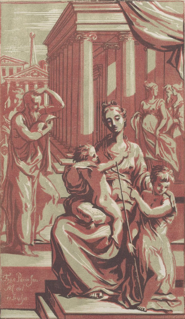 Jomfruen og barnet med Johannes Døberen, ca. 1722. af Anton Maria Zanetti
