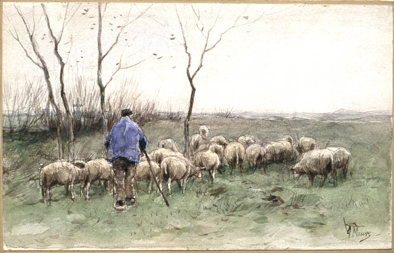 En hyrde og hans flok af Anton Mauve