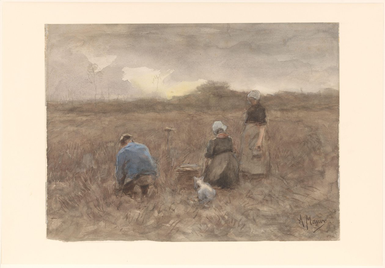 kartoffeloptagere af Anton Mauve