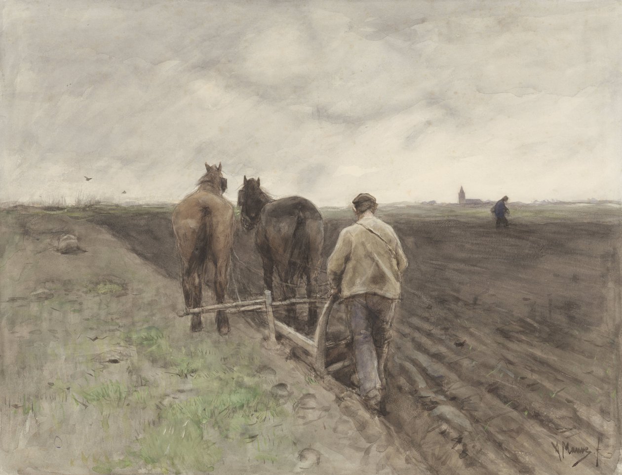 Bonde bag Ploven af Anton Mauve