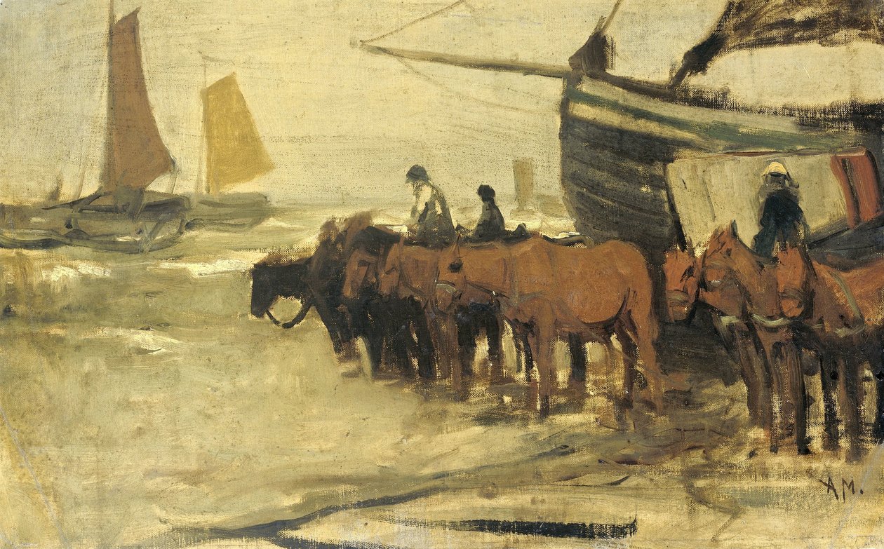 At sætte en fiskepinkie i havet af Anton Mauve