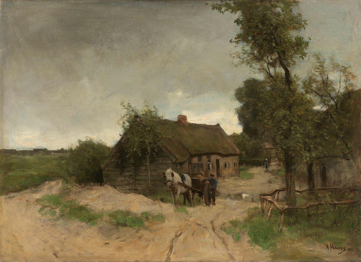 Hus på grusvejen af Anton Mauve