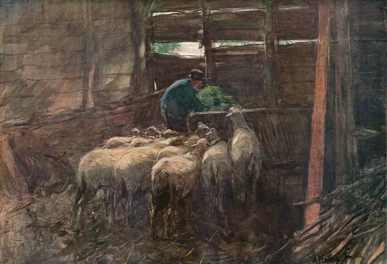 Interiør af en lade, 1800-tallet af Anton Mauve