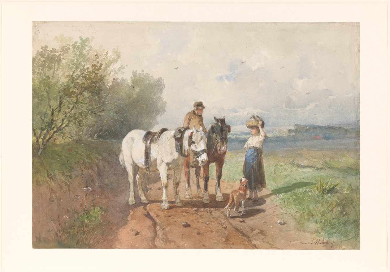 Chat på en landevej af Anton Mauve